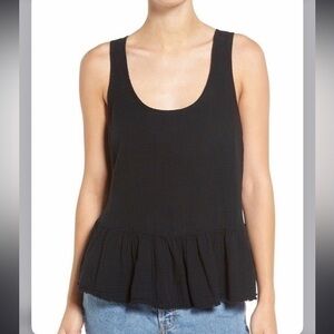 Current/Elliott the ballet tank black 100% cotton 2 M